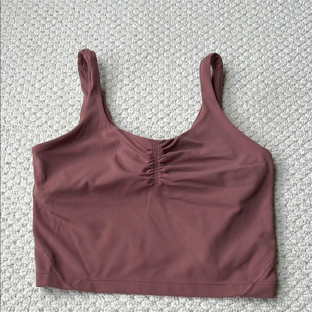lululemon athletica Mauve Ruched Front Crop Top